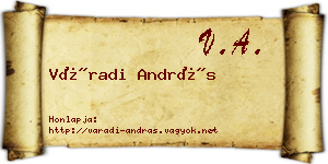 Váradi András névjegykártya