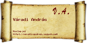 Váradi András névjegykártya